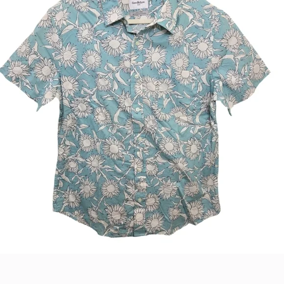 American Eagle OutfittersGood Fellow Tropical Print Shirts - Green and Blue - Picture 2 of 5